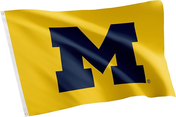 Desert Cactus University of Michigan Flag - 3 x 5 Feet UM Wolverines Banner, Indoor/Outdoor Durable Fabric Display(Design 2)