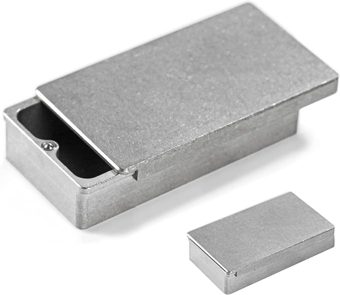 Titanium EDC Container Storage Box Mini Metal Box Outdoor Camping Gear Backbag Tool For Tiny Things, Silver