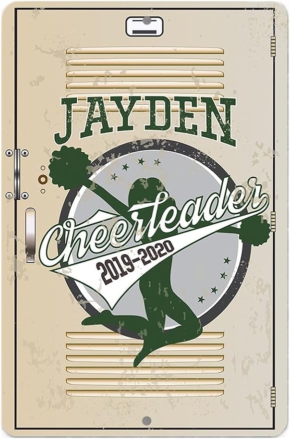 Personalized Cheerleader Design Locker Decor - Customized Cheerleader Room Decor, Girl's Bedroom Accessories, Unique Graduation Gift, 8x12 or 12x18 Use Indoor or Outdoor Rustic Locker Metal Tin Sign