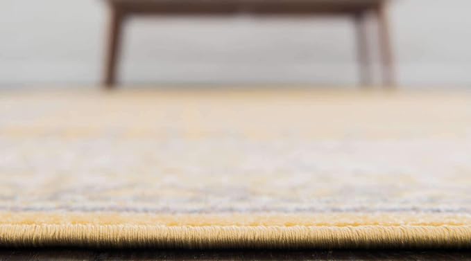 Unique Loom Williamsburg Collection Traditional Border with Dotted Center Area Rug, Rectangular 8' 0" x 10' 0", Yellow/Beige