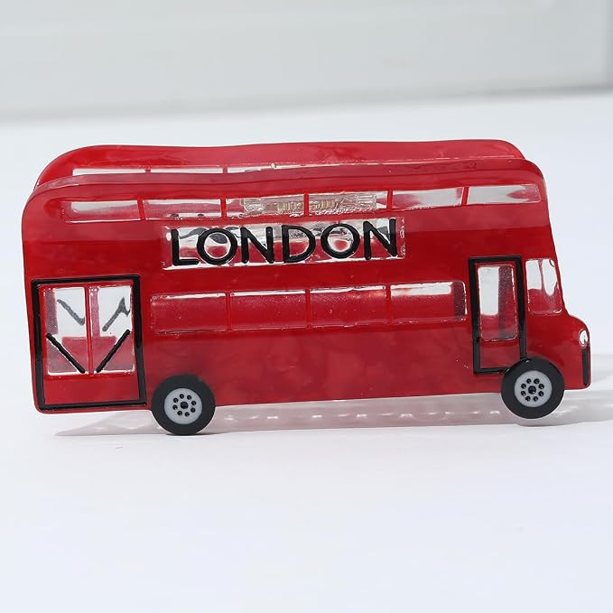 Personalized London Icon British Bus Hair Calw Clip,Fun Acetate Hair Claw for Women Girls Hair Accessories Gift