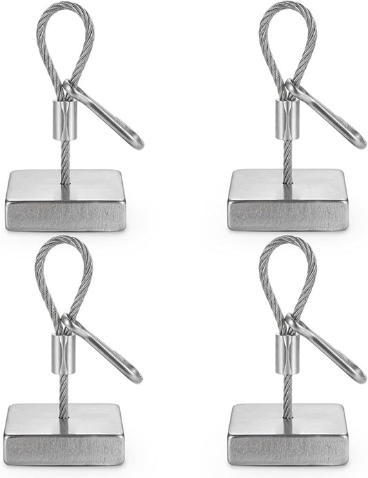 Zonon 4 Pack Stainless Steel Headstone Flower Arrangement Anchor Cemetery Wreath Holder with Rope and Hooks for Outdoor Grave Flower Saddle Wreaths Memorial Day Decoration