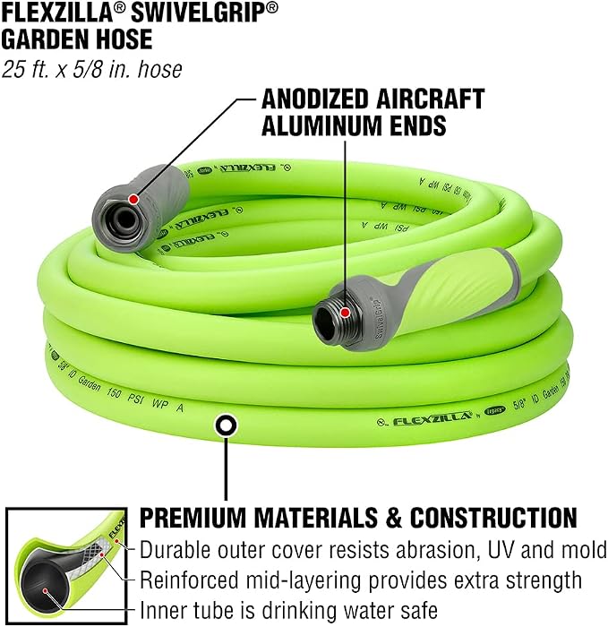 Flexzilla Garden Hoses with SwivelGrip - 25 ft. and 50 ft.