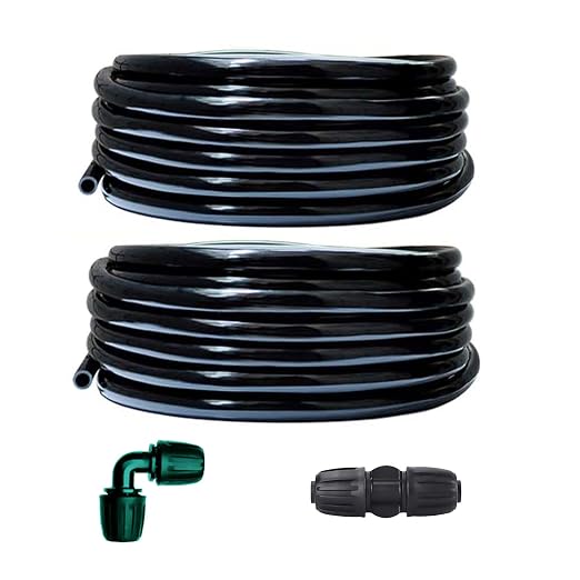 Drip Irrigation Kit 52ft 5/16“ID Inche Pipe Solutions for Large Gardens with Low Water Pressure Away from The Water Source