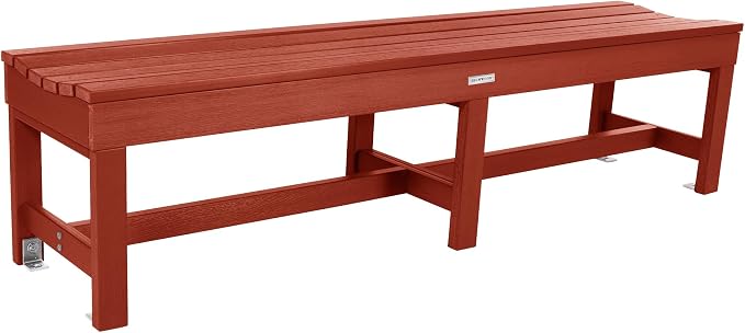 Sequoia Professional Commercial Grade Weldon Backless Picnic Bench, 6ft, Rustic Red