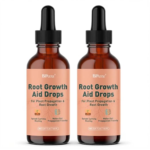 Root Drops - Liquid Rooting Hormone for Cuttings- Fast Growth Propagation Drops | Less Shock in Water/Soil/LECA/Moss | Fits Pothos, Monstera, Philodendron & All Houseplants (4 oz) (2)