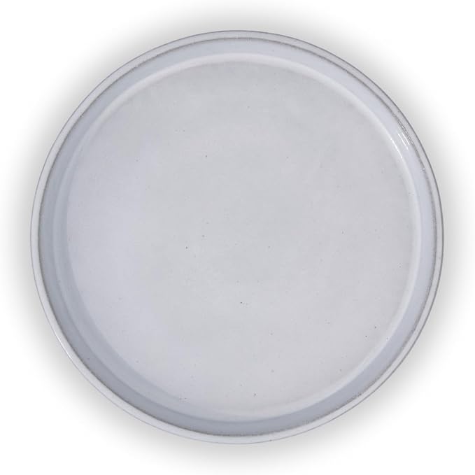 Ceramic 10 Inch Plant Saucers (Pack of 2) - Round White Flower Pot Trays - Handcrafted, Durable Planter Bases