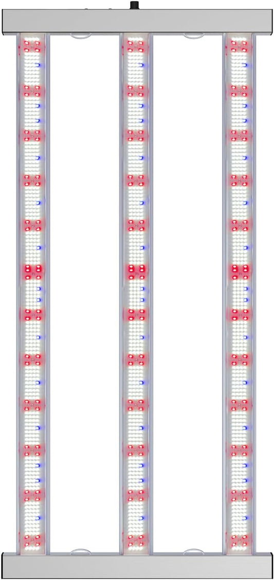 360W LED Grow Lights for Indoor Plants, Full Spectrum Foldable Growing Lamp, 2x4ft Coverage, 3 Bar Diodes Dimmable Daisy Chain Bar Style Grow Light for Indoor Growing