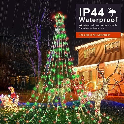 (New) Outdoor Christmas Decorations, 320 LED Hanging Twinkle Fairy String Lights Outside Tree Decoration Lights for Christmas, Yard, Garden, New Year, Wedding, Party (Red&Green) - Image 4