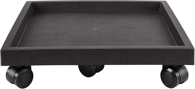 19.7 Inch Square Rolling Plant Caddy Saucer with Wheels, Heavy Duty Wheeled Planter Stand for Potted Plant, Coaster Roller Base Tray with Casters, Flower Pot Dolly Holder for Indoor Outdoor