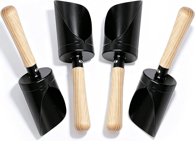 4 Pack Small Beach Shovels for Kids – Heavy Duty Sandbox & Garden Tools, Sand Scoops with Smooth Metal Blade, Summer Outdoor Digging Toys (Beach, Camping, Yard Work)