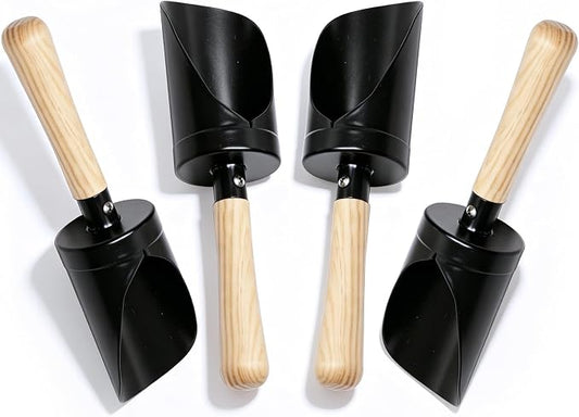 4 Pack Small Beach Shovels for Kids – Heavy Duty Sandbox & Garden Tools, Sand Scoops with Smooth Metal Blade, Summer Outdoor Digging Toys (Beach, Camping, Yard Work)