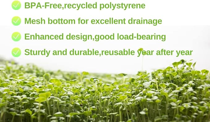 BeGrit Soil Blocking Trays 15x12 inch 5 Set/10 pcs Mesh Bottom Seed Starter Trays for Seedling, Microgreen, Soil Blocks, Wheatgrass