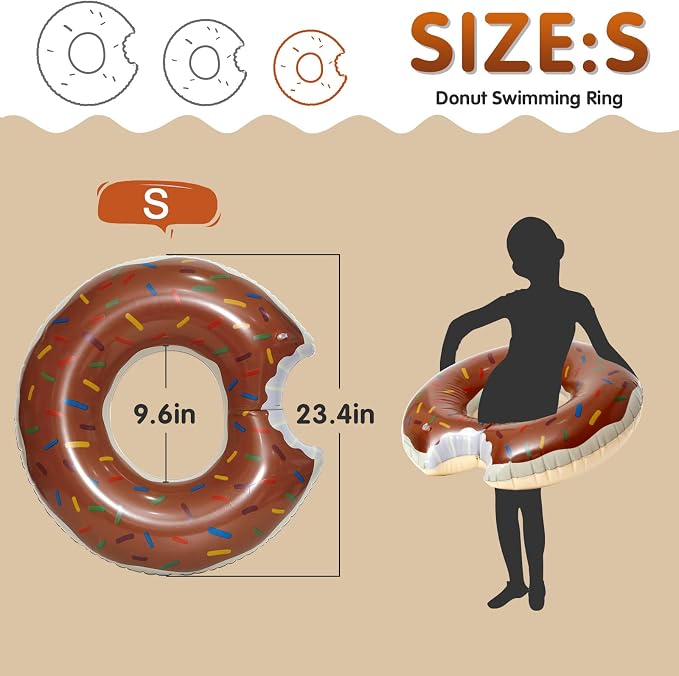 DMAR Donut Pool Float - Donut Tube & Ring for Beach & Pool