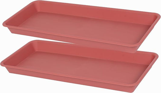 VUWEZ Rectangle Plant Tray, Plant Drip Tray, Plant Pot Saucers, Plant Germination Trays, Plant Saucers