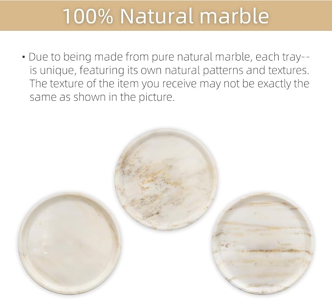 Marmor Marble Perfume Tray Bathroom Tray for Decorative,Candles,Jewelry Stone Vanity Tray,Kitchen Counter Decor and Home Decorative Tray(Calacatta Marble Gold) Jewelry Tray Unique Festival Gifts