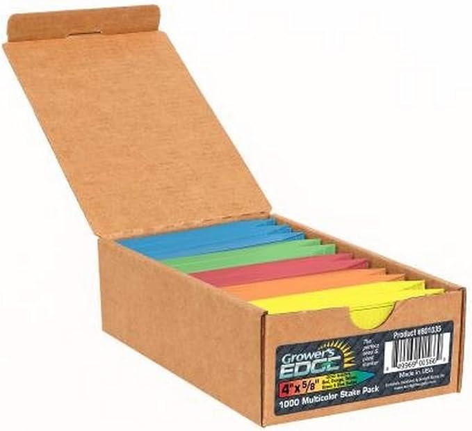 Grower's Edge 801035 Plant Stake Labels - Multicolor (1000/Box)