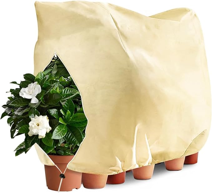 Plant Covers Freeze Protection, Winter Frost Cloths 2.8oz/yd² with Zipper and Drawstring, Garden Cover Protective Blankets for Outdoor Plants Fruit Palm Olive Trees (98in*141in 1pc)
