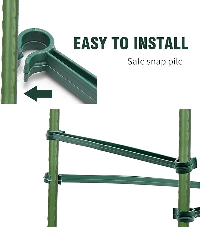 100 PCS Stake Arms for Tomato Cage, 12.8” Expandable Trellis Connectors,Plant Support Garden Stakes, Tomato Stake Supports Fit for 14mm Stakes, for Climbing Plants, Flowers,Vegetables