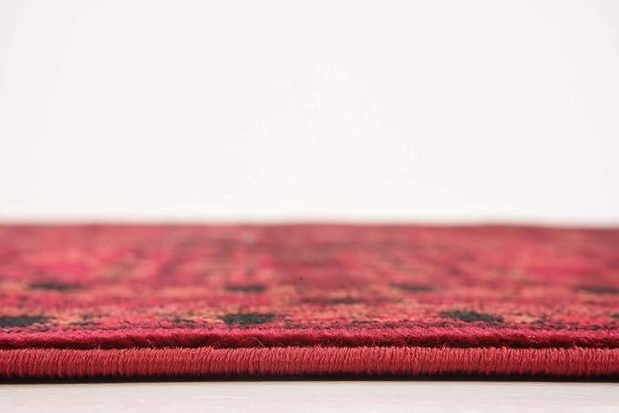 Unique Loom Tekke Collection Area Rug - Sheibani (4' 1" x 6' 1" Rectangle Red/Black)