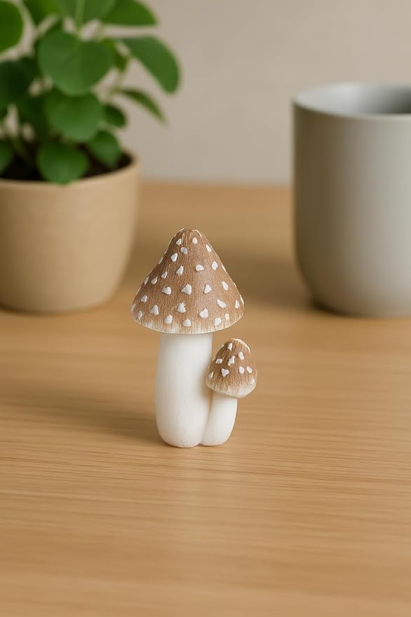 6 PCS Mushroom Decor Fairy Garden Accessories Outdoor - Assorted Sizes Resin Garden Mushrooms, Colorful Mushroom Figurines Yard Art Ornaments for Lawn, Patio, Plant Pot Decor (Four Set)