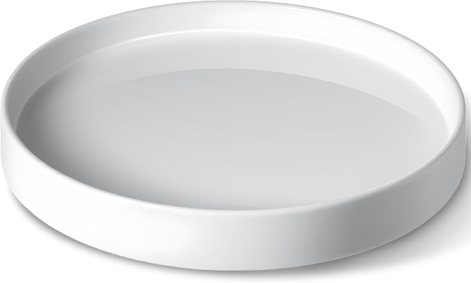 saffruff White Ceramic Plant Saucer 12 Inch, Plant Pot Tray Plate for Flower Pots, Round Ceramic Saucer Tray to Catch Water Drip & Drainage, Indoor Outdoor Planter Base