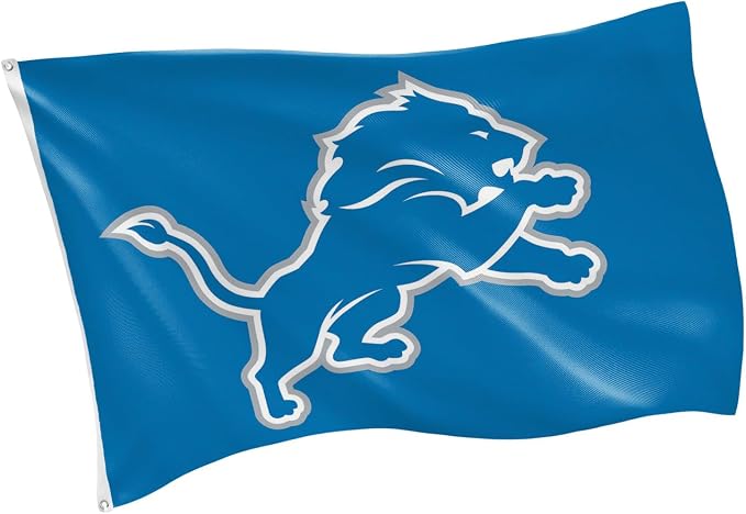 Team Sports America NFL Detroit Lions 3 x 5 Outdoor Durable House Flag with Grommets | Sport Team Flag & Banner | Indoor Wall Decor Flag for Room | Works with Flag Poles for Outside House