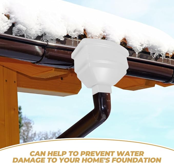 Housoutil Downspout Adapter Rain Gutter Diverter Rainwater Collection Barrel Connector for Roof Drainage Outdoor Use 10.86X9.05X6.92In