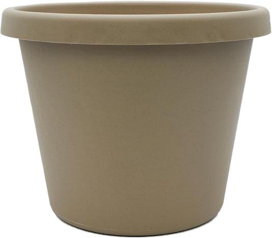 The HC Companies Prima Round Plastic Plant Pot w/Rolled Rim - Lightweight & UV Resistant Flower Pot for Herbs & More - Outdoor & Indoor Plant Pots w/Drainage (20 inch, Sandstone, Pack of 1)