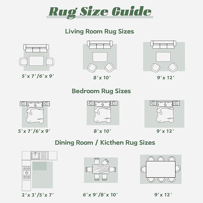 Area Rug 10x14 Washable Rug, Vintage Boho Medallion Rugs Non-Slip Soft Low Pile Large Distressed Rug Indoor Retro Carpet for Living Room Bedroom Dining Room Home Office (SageGreen, 10'x14')