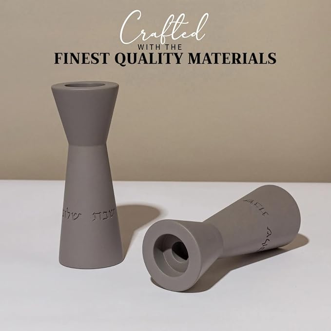 Aura Luxury Candle Holder Set – Modern Décor for Living Room & Dining Table - Gray