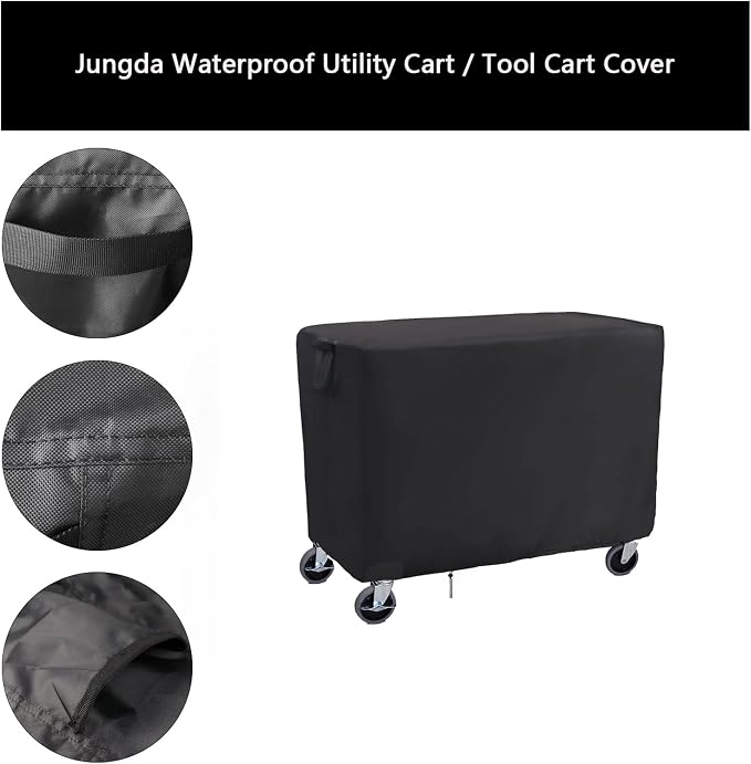 Rolling Tool Cart Cover 40 Inch, Waterproof Utility Cart Cover Service Cart Cover - 41 X 18 X 34 Inch