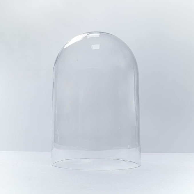 CYS EXCEL Tall Glass Cloche Dome (H:15" D:9.75") | Multiple Sizes Decorative Showcase Display for Antique Collectibles | Bell Jar Terrarium & Dessert Cover