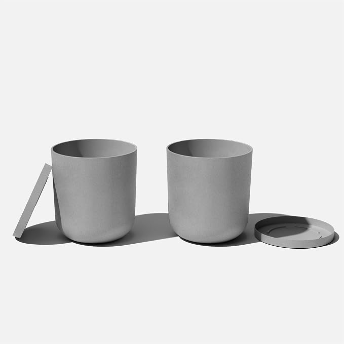 Veradek Mason Series Lima Planter - Round Planter for Indoor or Outdoor Porch/Garden | Made from Plastic-Stone Composite with Drainage Holes | Modern Décor for Succulents, Flowers, Small Plants