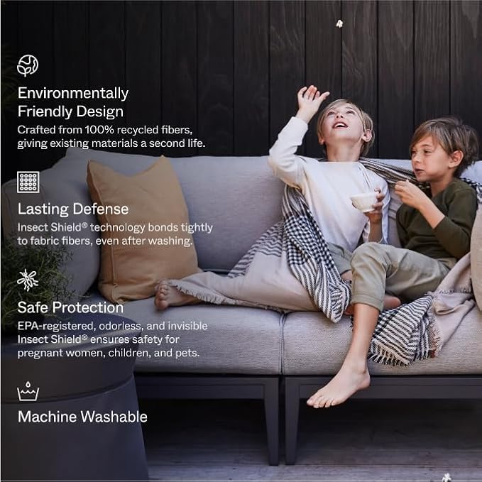 Outer Insect-Repellent Throw Blanket with Bug Shield Technology,Lightweight Outdoor Blanket for Backyard,Camping,Picnic and Beach,Houndstooth,50”W x 60”
