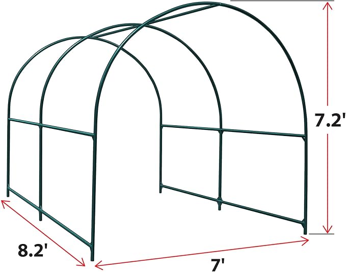 YardGrow Greenhouse Frames for Larger Hot Garden House Support Arch Frame Climbing Plants/Flowers/Vegetables Outdoor (8.2x7x7.2 FT)