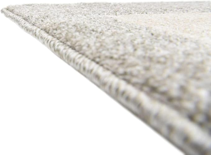 Unique Loom Athens Collection Classic Geometric Modern Border Design Area Rug (8' 0 x 8' 0 Square, Gray/ Beige)