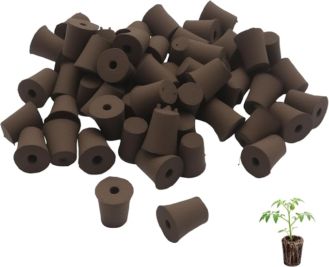 60Pack Grow Sponges, Seed Starter Plugs for Seeds and Cuttings, Suitable for Hydroponic Systems and Soil Cultivation for Indoor and Outdoor Plant Rooting Herbs Vegetables Cultivation Planting Sponges