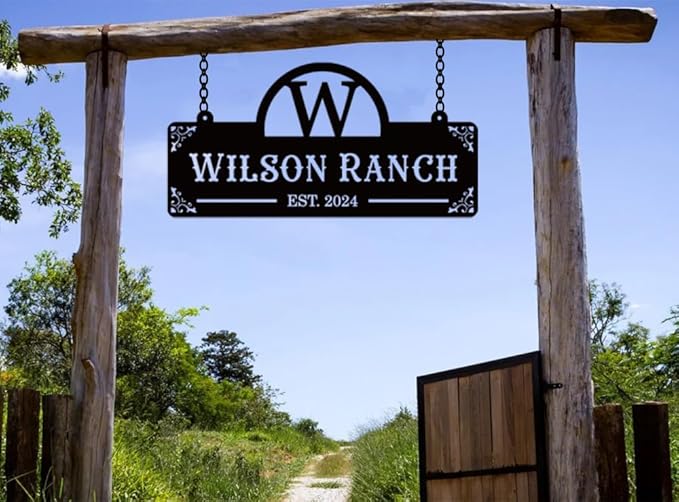 Custom Metal Family Name Farmhouse Sign, Last Name Sign for Farm, Ranch or Farm Signs Indoor Outdoor Personalized, Farmhouse Signs Wall Decor, Farmer Sign.