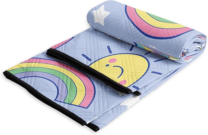 Outdoor Picnic Blanket,Portable Sandproof Waterproof Picnic Mat,Rainbow Unicorns Printed Camping Beach Mat for Sand and Wet Grass Hiking (Rainbow Unicorns L)