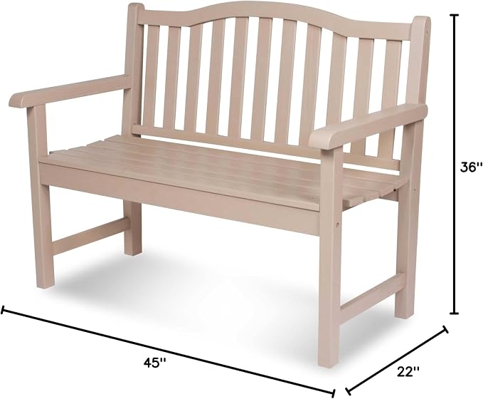 Shine Company 4212GS-142 Belfort II Wooden Outdoor Patio Garden Bench, Classic Grey