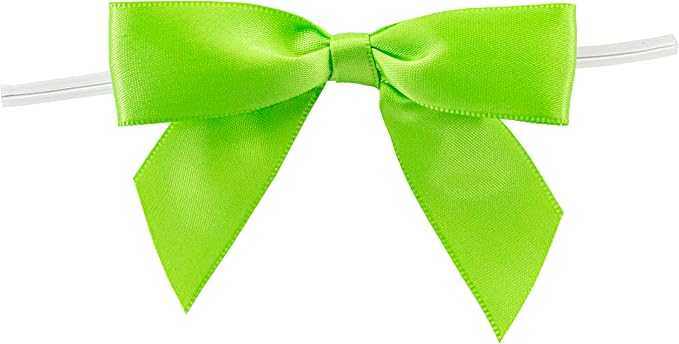 Reliant Ribbon 5170-18505-3X2 Satin Twist Tie Bows - Large Bows, 7/8 Inch X 100 Pieces, Citrus