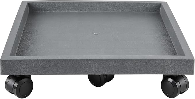 19.7 Inch Square Rolling Plant Caddy Saucer with Wheels, Heavy Duty Wheeled Planter Stand for Potted Plant, Coaster Roller Base Tray with Casters, Flower Pot Dolly Holder for Indoor Outdoor