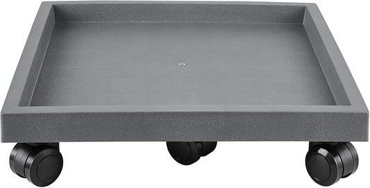 18.1 Inch Square Rolling Plant Caddy Saucer with Wheels, Heavy Duty Wheeled Planter Stand for Potted Plant, Coaster Roller Base Tray with Casters, Flower Pot Dolly Holder for Indoor Outdoor
