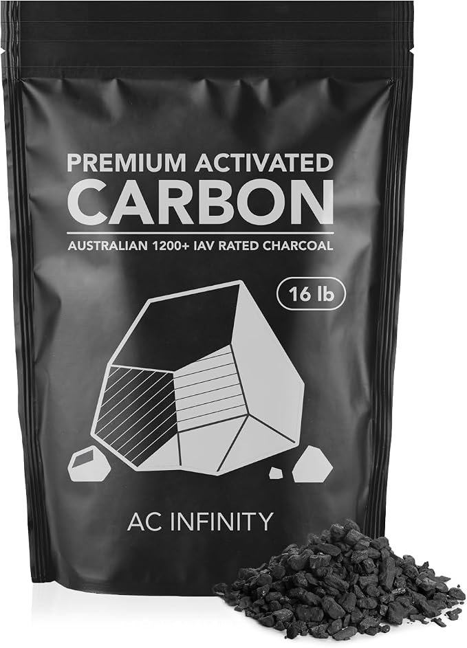AC Infinity Premium Activated Carbon 8 lb | Australian Charcoal Refill for 4" & 6" Refillable Carbon Filters, Air Filtration & Odor Control for Grow Tents, Hydroponics