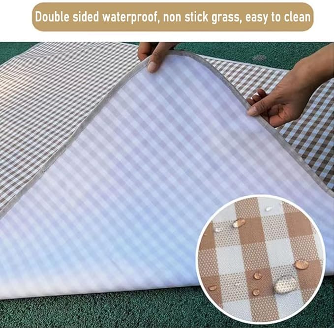 LRUUIDDE Large 80"x 60" Beach Blanket, Outdoor Picnic Blankets, Waterproof Sandproof Portable Blankets, Foldable and Lightweight for Spring Summer Camping, Beach, Park (Brown)