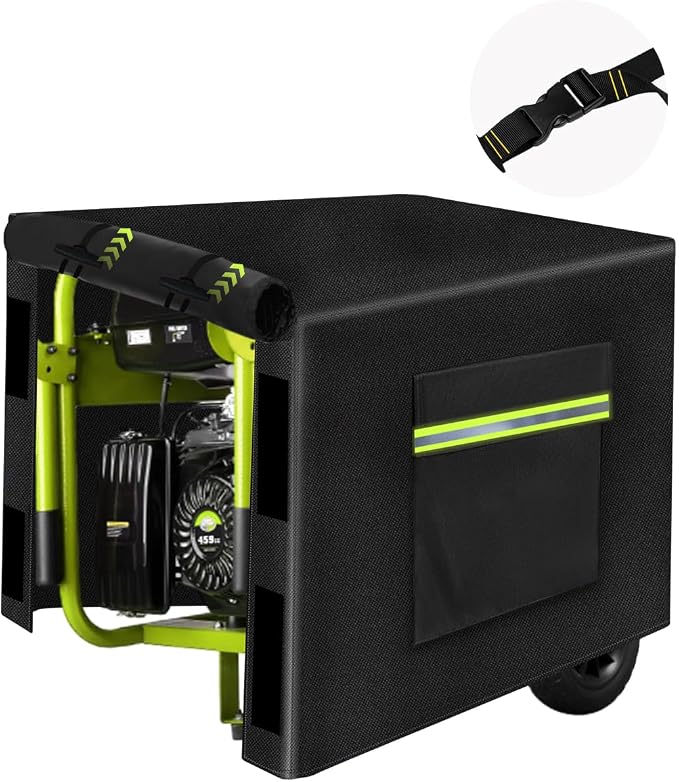 Outdoor Generator Cover While Running, 600D Polyester Waterproof Generator Covers for Outside Fade and Tear Resistant, All-weather Generator Enclosure 32”Lx24”Wx24”H (Black)