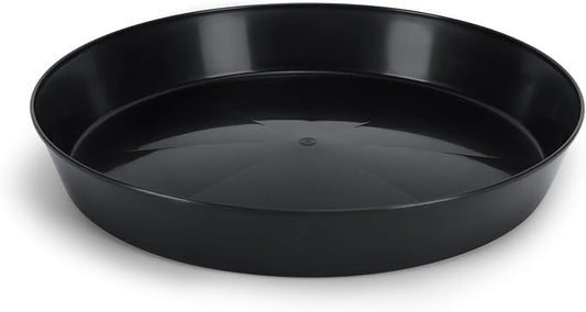 16 Inch Black Single Plant Saucer | 14.25in Base, Polypropylene, Made in USA