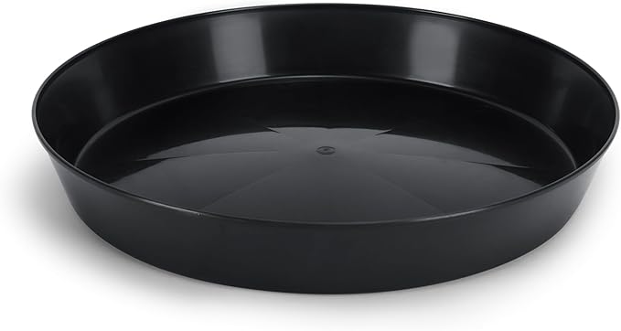 21 in (19 in Base), Black | Polypropylene, Heavy Duty Indoor/Outdoor, Drip Pan & Tray, Collects Excess Water, Made in USA