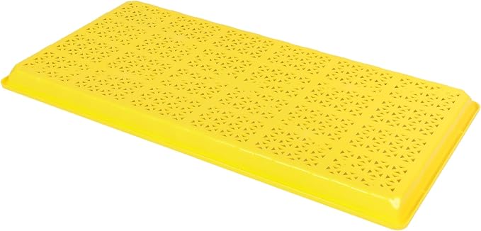 SUNPACK 10" x 20" Heavy Duty Mesh Plastic Seed Starting Tray, Yellow, 1" (Pack of 30) - Ensures Water Drainage and Aeration, Perfect for Greenhouses or Indoor Gardening